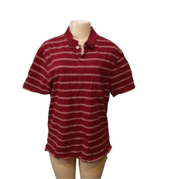 𝅺ST John's Bay Red White Polo Shirt Men Large - Picture 1 of 4